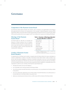 Governance Composition of the Payments System Board