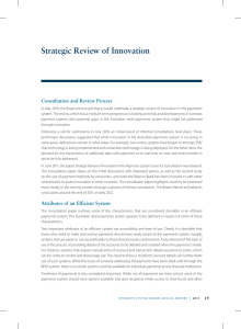 Strategic Review of Innovation Consultation and Review Process