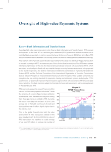 oversight of High-value Payments Systems reserve Bank Information and transfer System