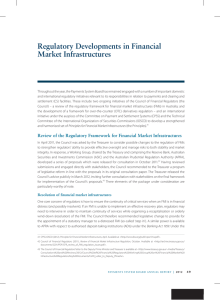 regulatory Developments in Financial Market Infrastructures