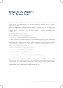 Functions and Objectives of the Reserve Bank