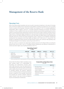 Management of the Reserve Bank operating Costs