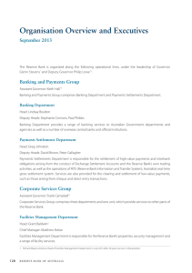 Organisation Overview and Executives September 2013