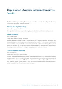 organisation overview including executives August 2014