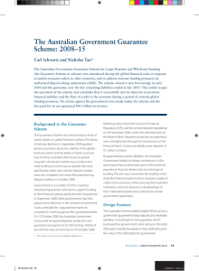 The Australian Government Guarantee Scheme: 2008–15 Carl Schwartz and Nicholas Tan*