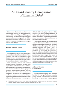 A Cross-Country Comparison of External Debt 1