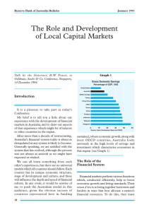 The Role and Development of Local Capital Markets
