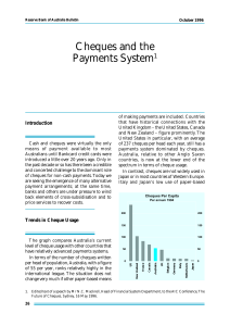Cheques and the Payments System 1 Introduction