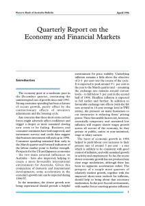 Quarterly Report on the Economy and Financial Markets Introduction