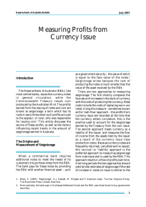 Measuring Profits from Currency Issue Introduction