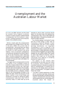 Unemployment and the Australian Labour Market