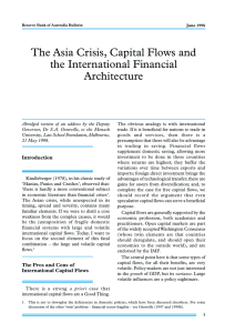 The Asia Crisis, Capital Flows and the International Financial Architecture