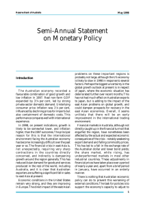 Semi-Annual Statement on Monetary Policy Introduction