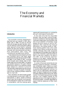 The Economy and Financial Markets Introduction