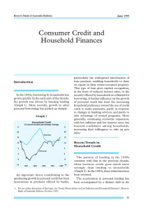 Consumer Credit and Household Finances Introduction