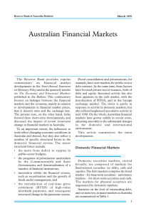 Australian Financial Markets