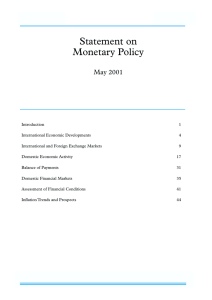 Statement on Monetary Policy May 2001