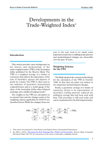 Developments in the Trade-Weighted Index 1 Introduction
