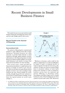 Recent Developments in Small Business Finance