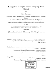 Recognition  of  English  Vowels  using ... Method Park  Chi-youn