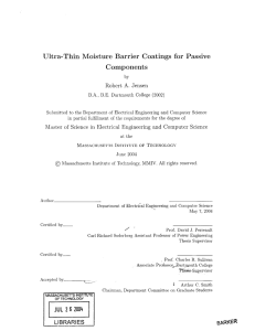 Ultra-Thin  Moisture  Barrier Coatings  for  Passive Components A.