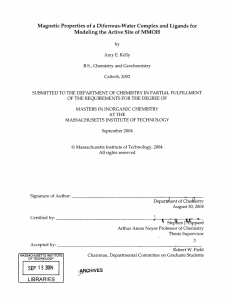 Magnetic  Properties  of  a Diferrous-Water  Complex ... Modeling  the  Active  Site  of MMOH