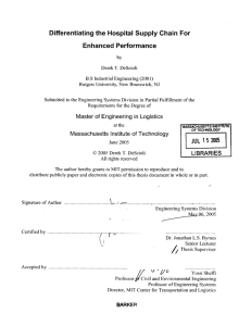 Differentiating the  Hospital  Supply Chain  For