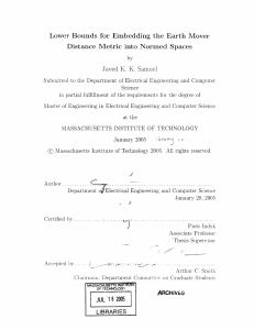 Lower Bounds  for  Embedding  the  Earth ... Distance  Metric  into  Normed  Spaces