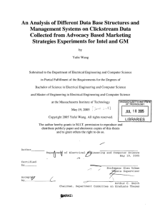An Analysis  of Different  Data Base  Structures... Management  Systems  on Clickstream Data