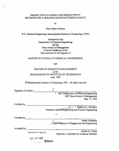 PRODUCTION PLANNING AND PRODUCTIVITY METHODS FOR A MOLDING MANUFACTURING FACILITY