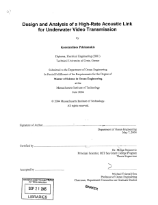 Design  and  Analysis of a  High-Rate ... for Underwater  Video  Transmission