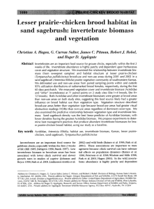 Lesser prairie-chicken brood habitat in sand sagebrush: invertebrate biomass and vegetation