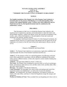 PANAMA LEGISLATIVE ASSEMBLY LAW No. 19 (Of June 11, 1997)