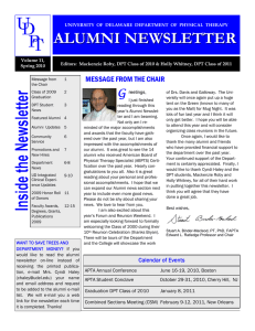 ALUMNI NEWSLETTER