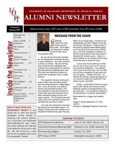 ALUMNI NEWSLETTER  MESSAGE FROM THE CHAIR