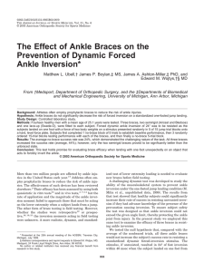 The Effect of Ankle Braces on the Prevention of Dynamic Forced