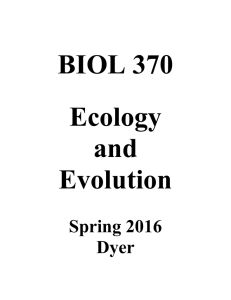 BIOL 370 Ecology and Evolution