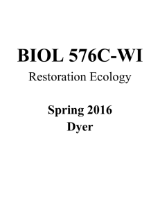 BIOL 576C-WI Spring 2016 Dyer