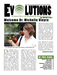 Welcome Dr. Michelle Vieyra Fall  2007 Vol 5, Issue 1