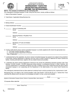 I-312 NONRESIDENT TAXPAYER REGISTRATION AFFIDAVIT INCOME TAX WITHHOLDING