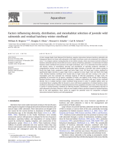 ﬂuencing density, distribution, and mesohabitat selection of juvenile wild Factors in