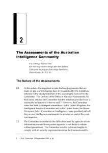 2 The Assessments of the Australian Intelligence Community