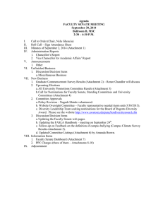 Agenda FACULTY SENATE MEETING September 30, 2014 Ballroom B, MSC