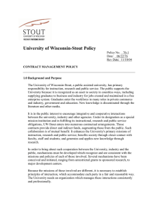 University of Wisconsin-Stout Policy