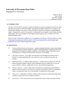 University of Wisconsin-Stout Policy  Segregated Fee Assessment