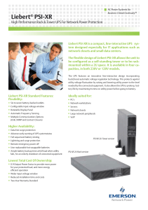 Liebert PSI-XR ® High Performance Rack &amp; Tower UPS For Network Power Protection