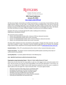  Fraud Conference  January 29, 2015     raw.rutgers.edu/10fraud
