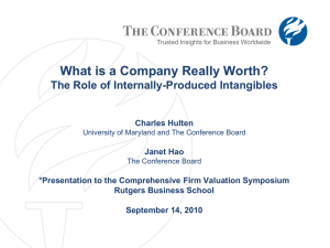 What is a Company Really Worth? The Role of Internally-Produced Intangibles
