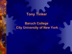 Tony Tinker Baruch College City University of New York