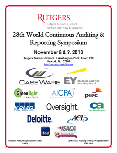 28th World Continuous Auditing &amp; Reporting Symposium November 8 &amp; 9, 2013 Preliminary10/211021101413v22